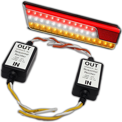 Sequential tail-light rectifier for late-model Ford and Volkswagen tow vehicles