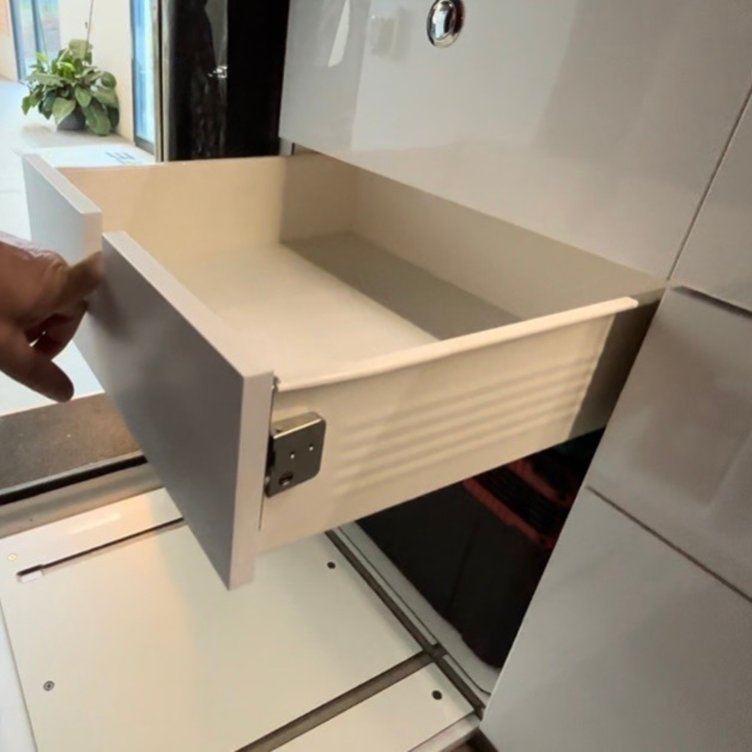 Rear Locker Single Drawer, above Clesana X1 Toilet
