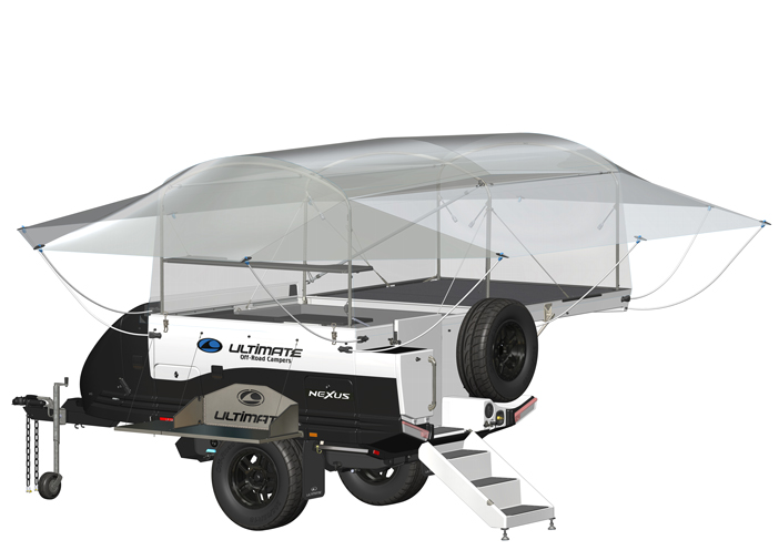 CAD view of the Ultimate 360-degree awning and tent