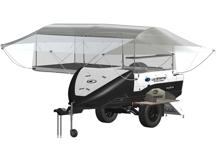 Transparent CAD view showing Ultimate tent construction